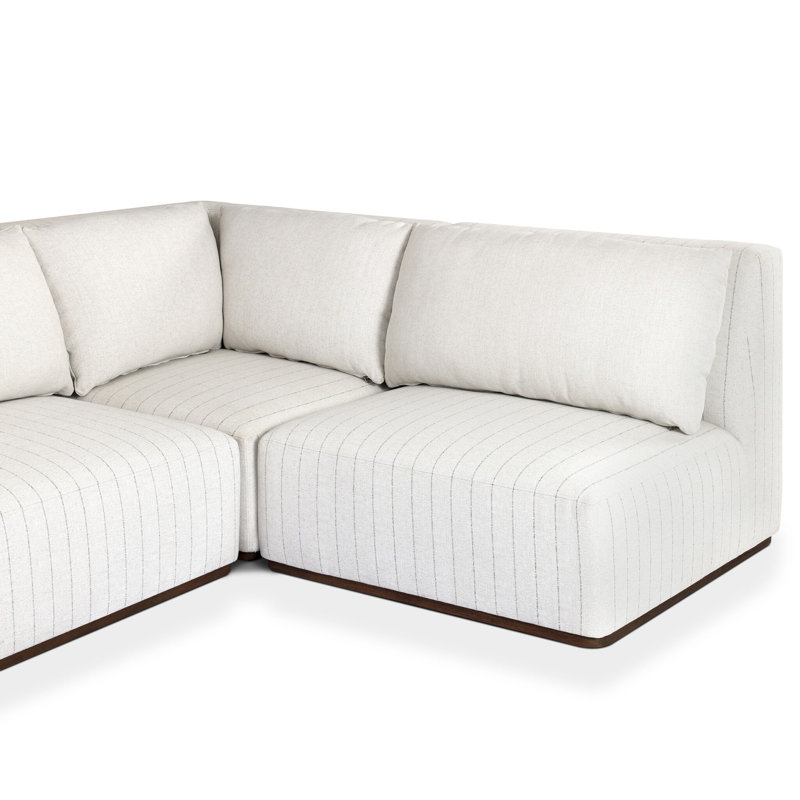 Adler Outdoor 4PC Sectional-RAF Bumper Chaise-Amalfi Natural, Left Hand Facing