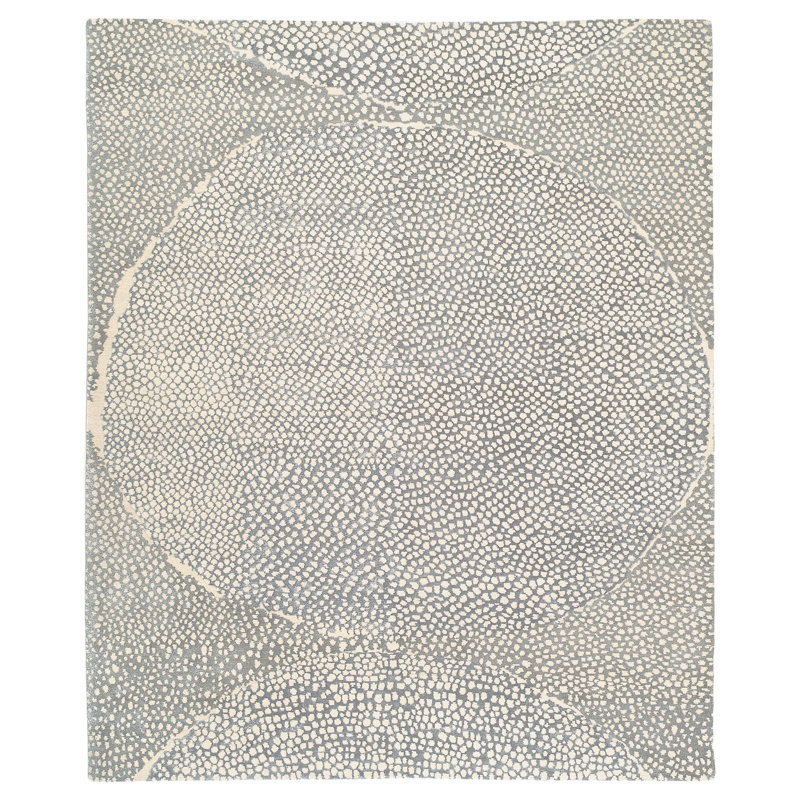 Harvest Moon Geometric Area Rug in Gray/Pearl White, Rectangle 3' x 5'