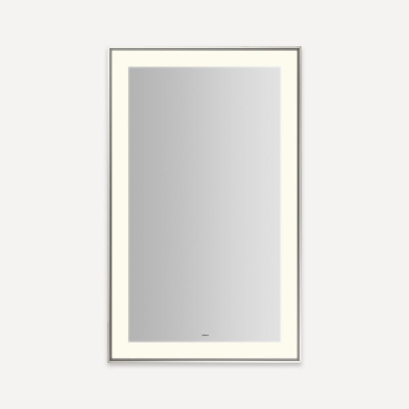 Sculpt Lighted Mirror, Polished Nickel, 41.25" x 25.25"