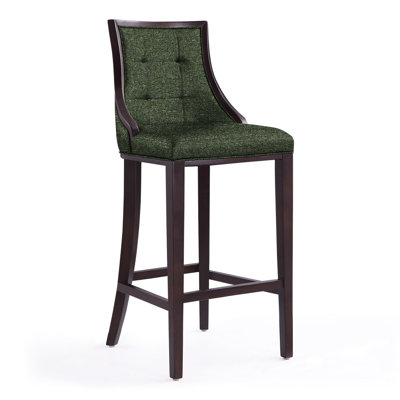 Upholstered Counter Stool with Solid Wood Frame