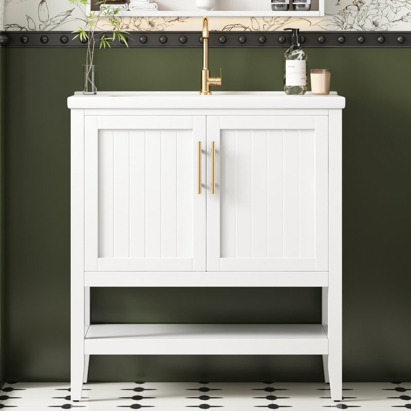 Single Bathroom Vanity with Ceramic Basin
