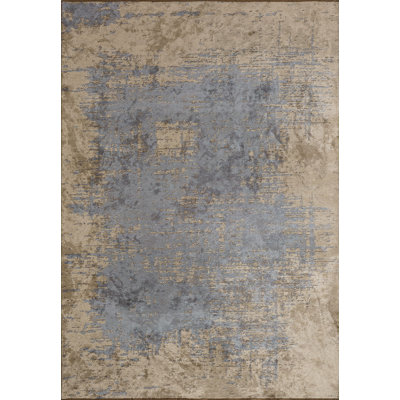 Bentely Rectangle Abstract Cotton and Viscose Indoor / Outdoor Area Rug