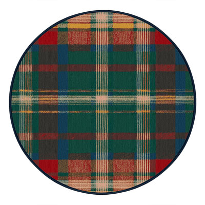 Washable Plaid Patterns Farm Area Rug