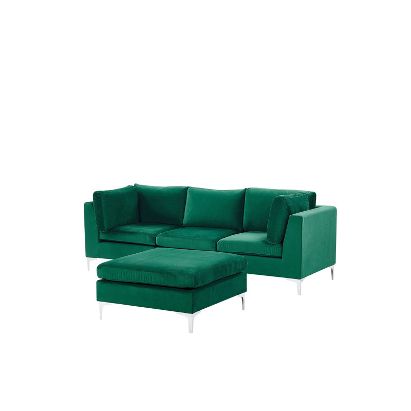 Dian 3 Seater Velvet Sofa, Green