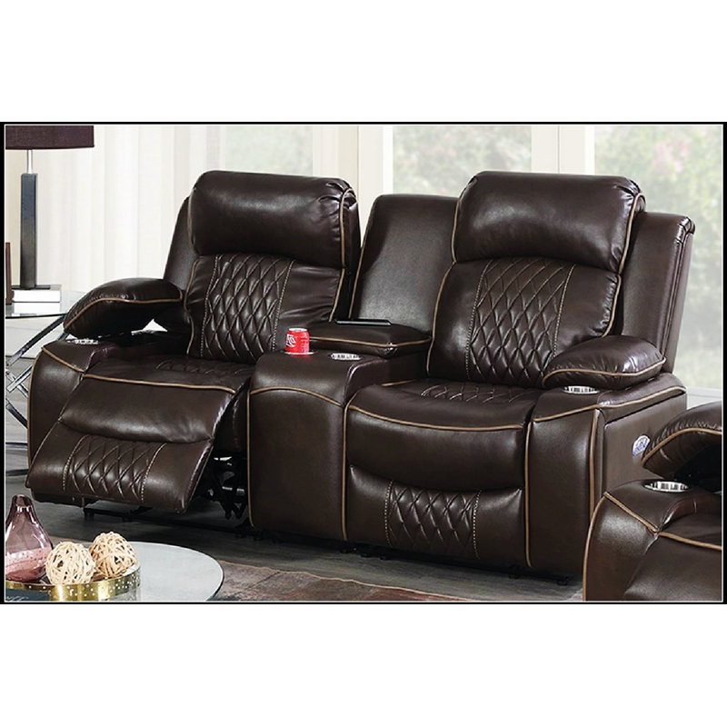 Causeuse Power Motion avec bras de rangement, porte-gobelets et ports USB pour un confort ultime et des meubles de salon modernes