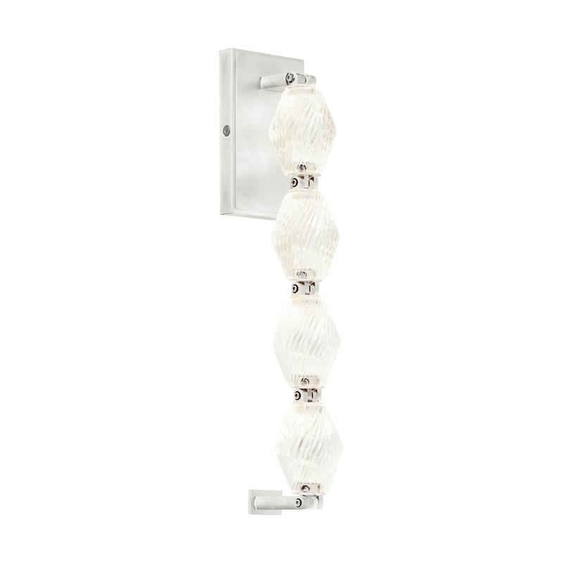 Collier LED Armed Sconce, Polished Nickel, 28"