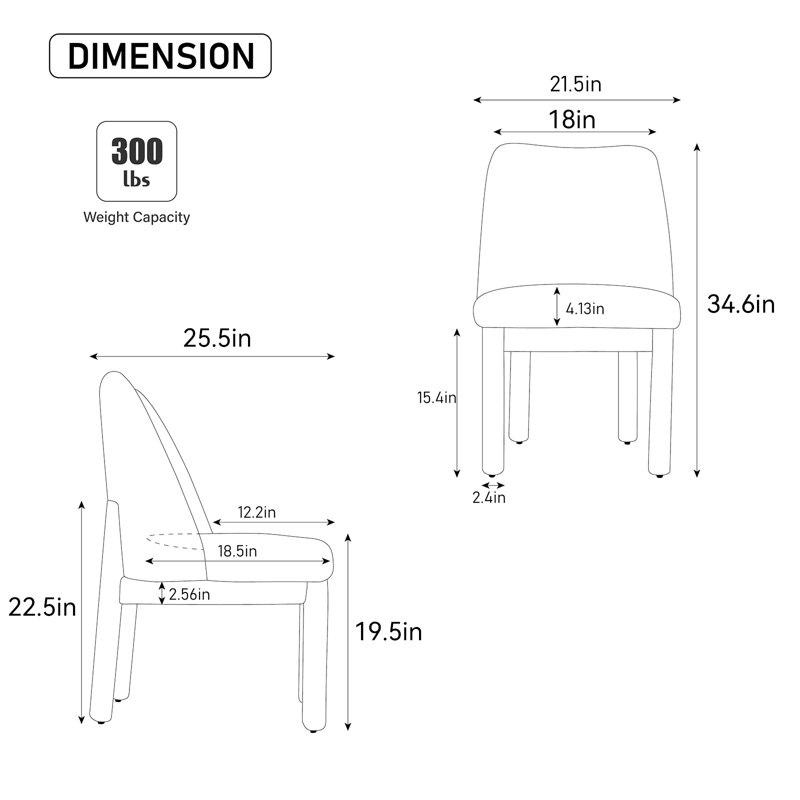 Ensemble de 4 chaises de salle à manger Modern
