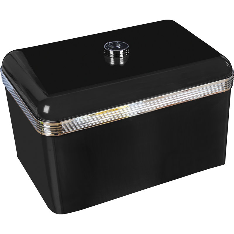 Swan Retro Bread Bin, Metal, 18 Litre,, Black