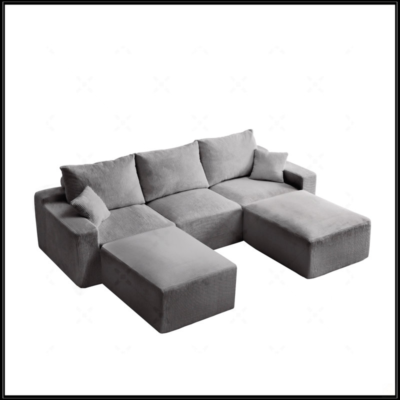 110 L-Shaped Sectional Sofa, Gray