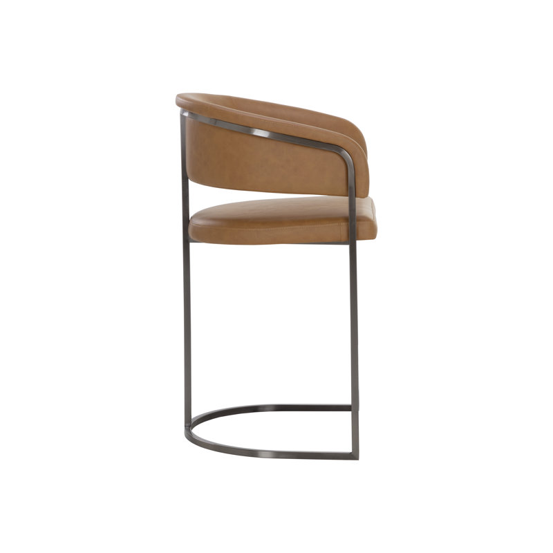 MARRIS BARSTOOL - GUNMETAL - MILLIKEN COGNAC, Counter Stool (26" Seat Height)