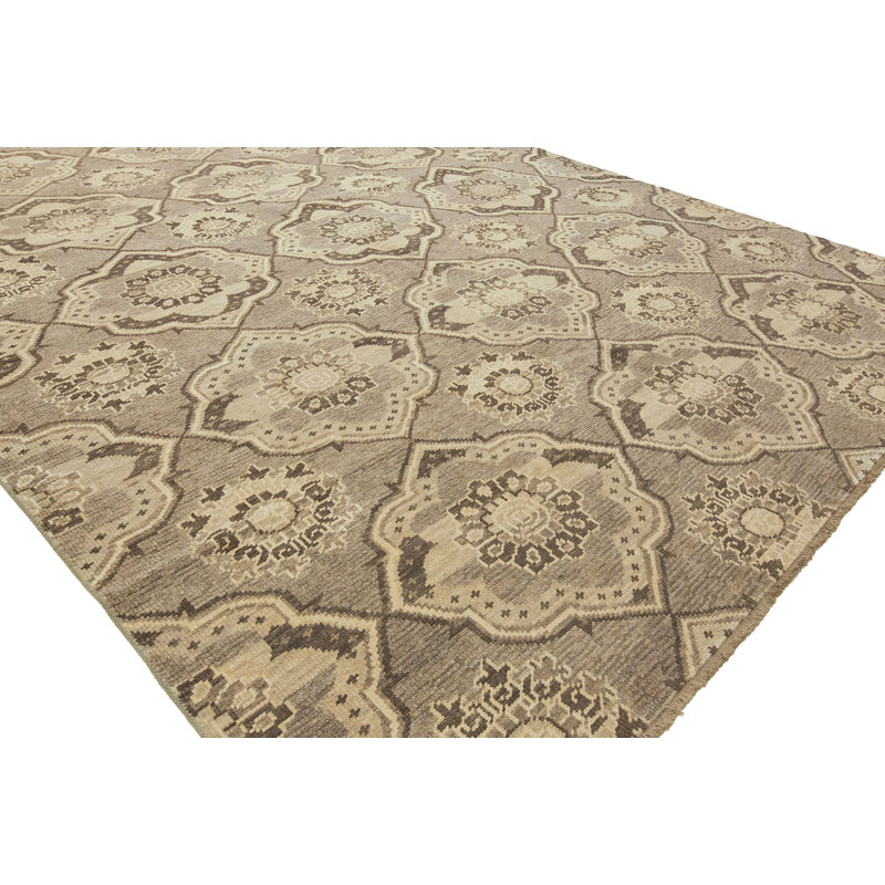 Kunz Hand Knotted Damask Indoor Rug, Rectangle 3' x 5'