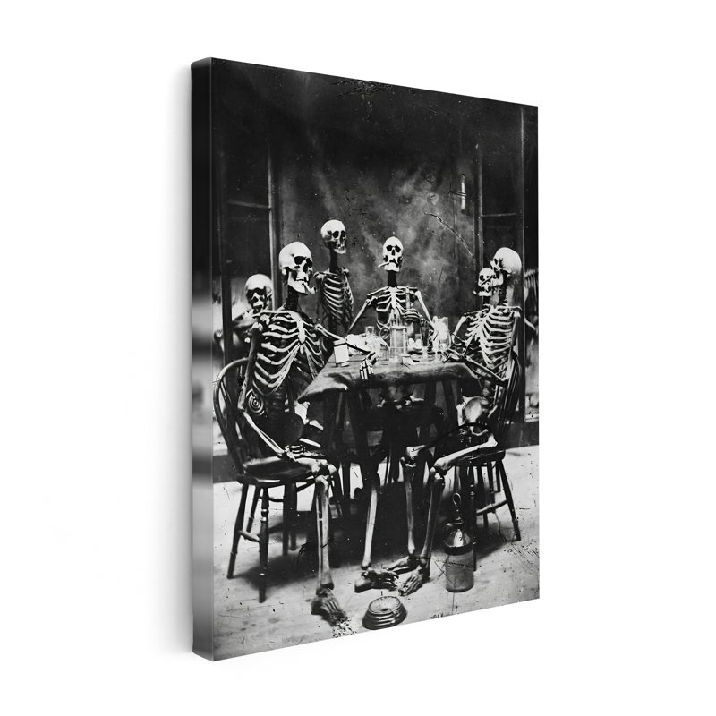 Squelettes fumant, Unframed, Canvas, 08"H x 10"W