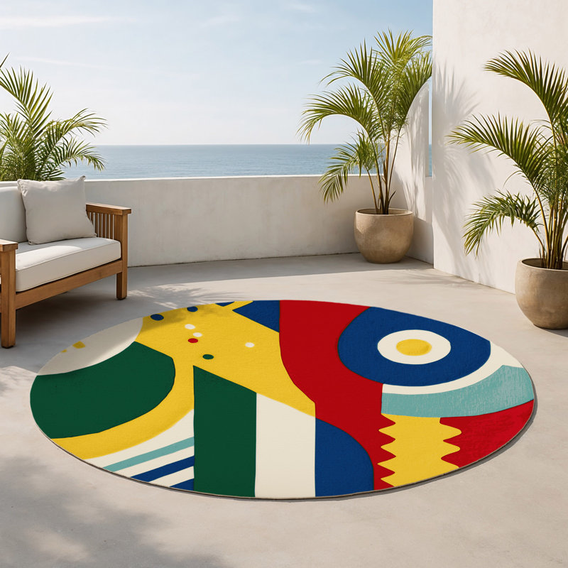 Tapis intérieur et extérieur Bouncy Flair, Rond 5 pi