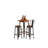 Youngtown 3-Piece Counter Height Bar Set with Metal Frame and Wood Seat