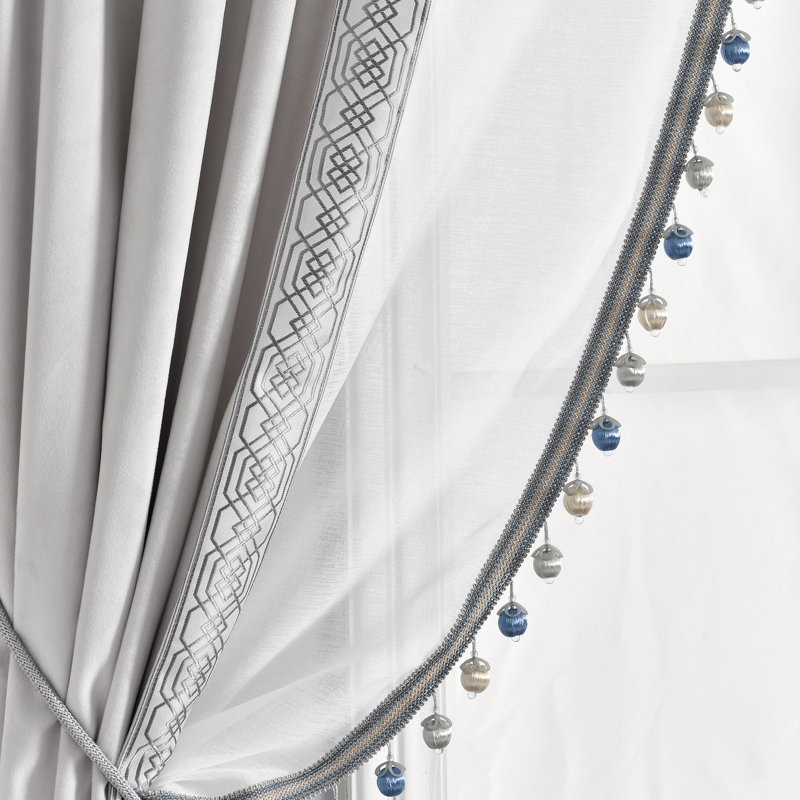 Sheer Curtain Single Panel, Light Gray