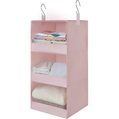 3-Shelf Hanging Closet Organizer, Collapsible Closet Hanging Shelves, Nursery Hanging Organizer, 1-Pack