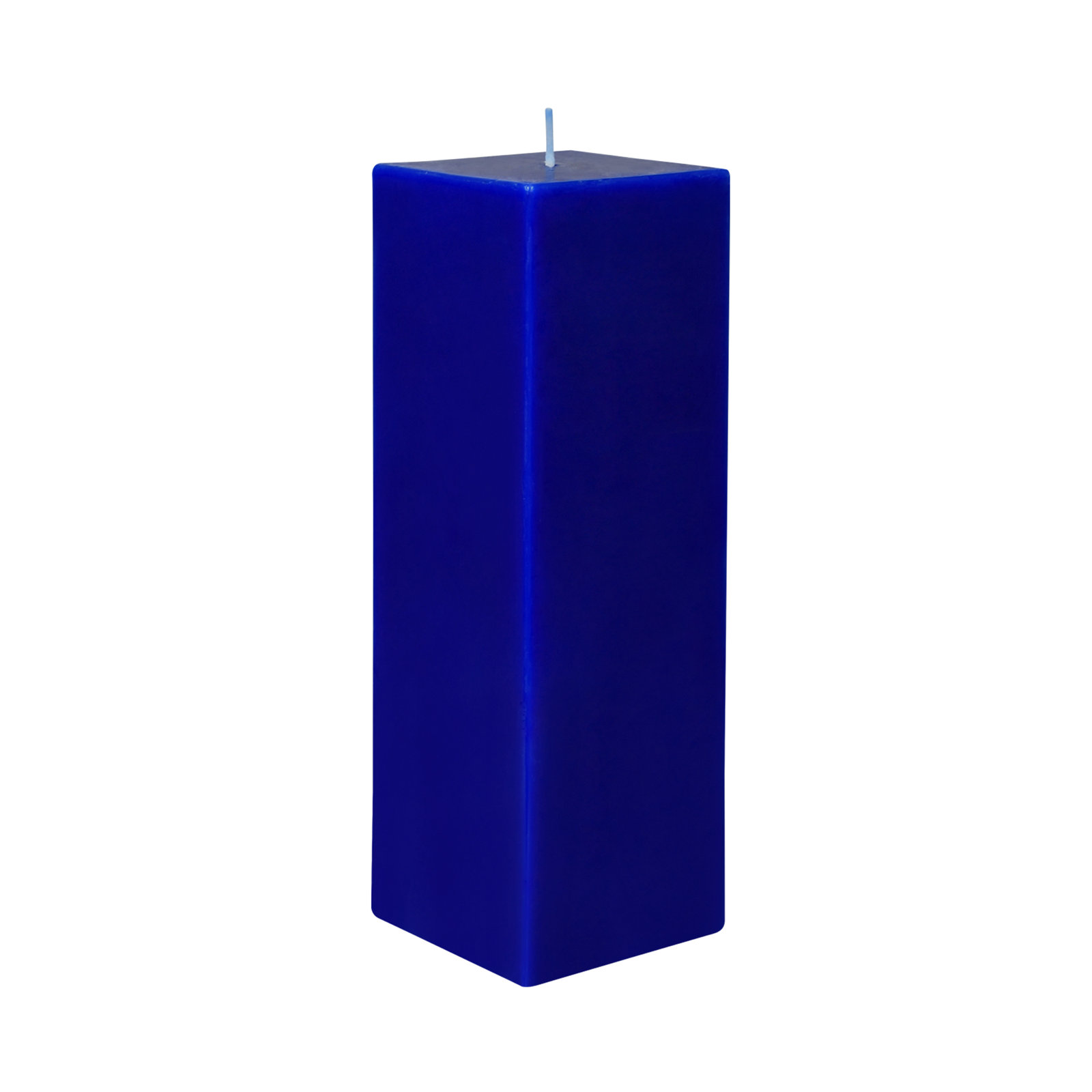 Square Pillar Candle, Blue, 9" H x 3" W x 3" D, 1 Candle