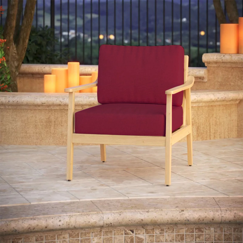 Coussin de dossier extérieur, Rouge, 25 po x 25 po