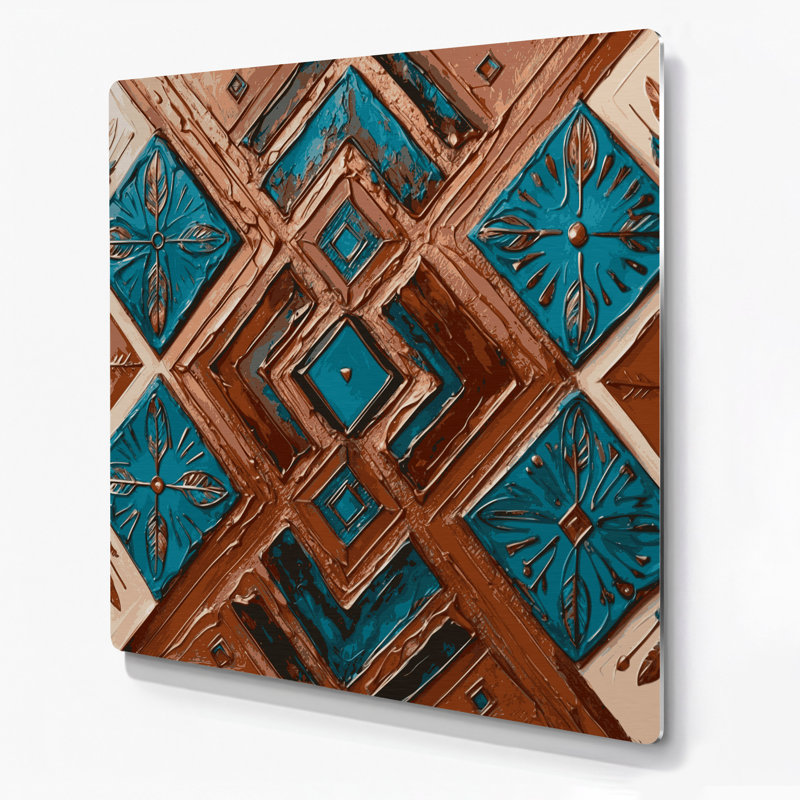 Art mural en métal brun, Southwestern Cowboy