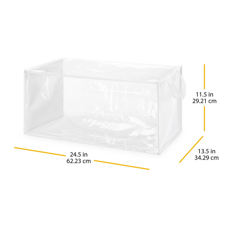Whitmor Storage Bag with Handles White with Crystal Clear Front