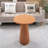 Light Coffee Magnesium Oxide Fluted Base Side Table, 17.72" Diameter Round Accent Table-683464813