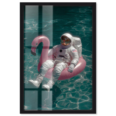 «Aqua Astronaut I Shadowbox Print» par Art Remedy, cadre noir, 11 x 16