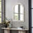 36'' Arched White Distressed Wall Mirror, Rectangular Accent Mirror