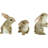 3 Piece Baby Bunny Rabbit Garden Statues Set