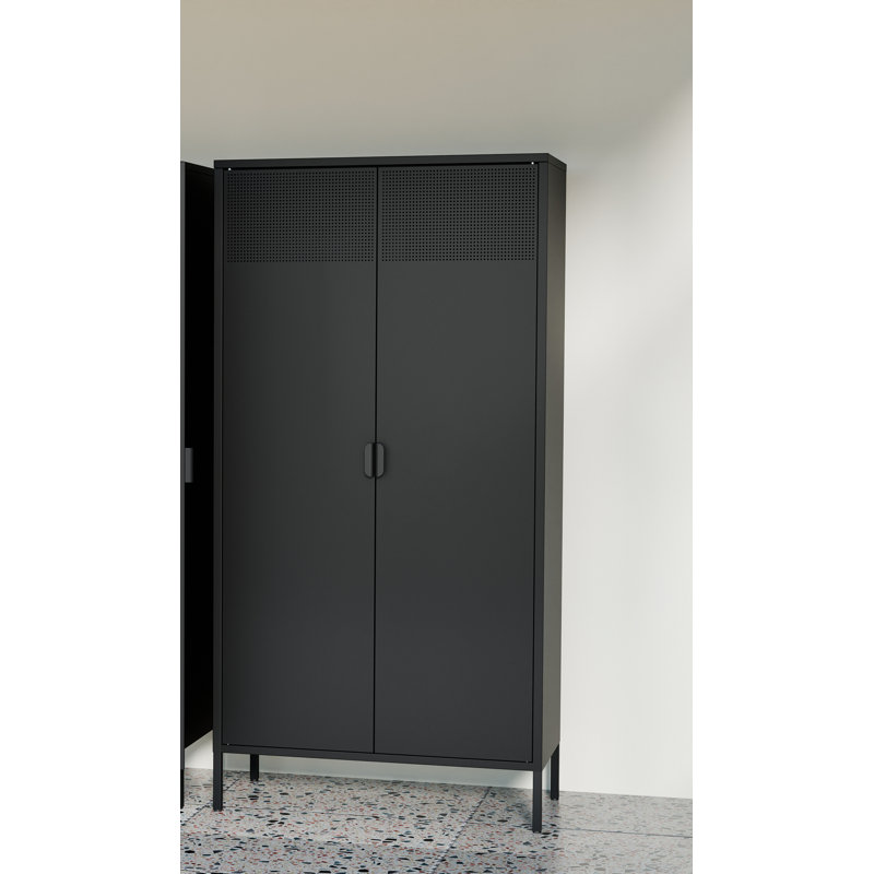 Armoire de rangement en métal avec 4 tablettes réglables