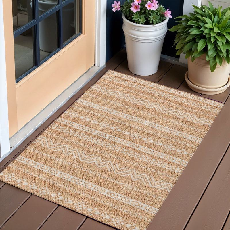 Tapis intérieur lavable beige 3 pi x 5 pi Southwestern