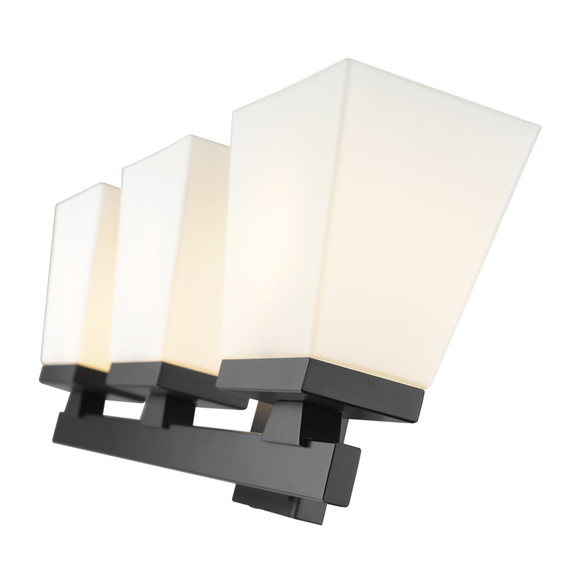 Meuble-lavabo 3 lumières Panora, Noir mat