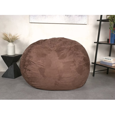 Fauteuil à billes à mousse haute densité 5 pieds pour enfants et adultes, avec housse amovible en microsuède, lecture idéale et salon au sol pour chambre à coucher, rôti français