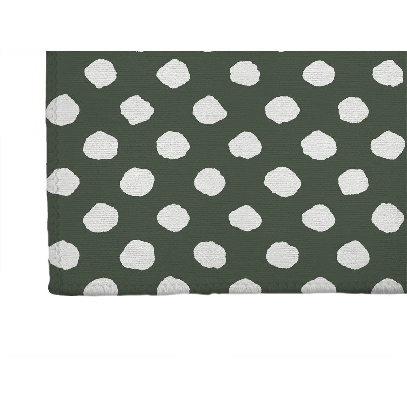 Large Dot Kids Play Mat, Rectangle 60" x 84", Chimichurri/Green