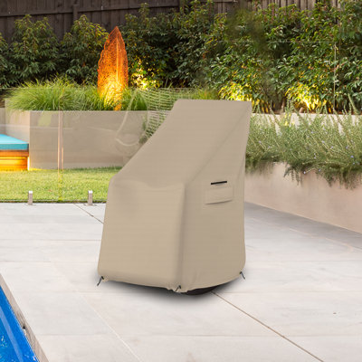 Waterproof Rocking Chair Cover, Heavy Duty Outdoor Furniture Cover With Drawstring, Buckles, Air Vent, Durable Fabric (Beige, 28"W X 33"D X 38.5"H)