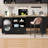 Kitchen Island With Extended Table, Storage Cabinet, Drawers, Black Oak-988985760
