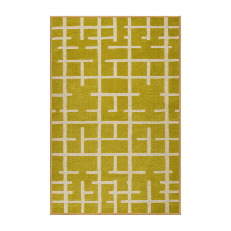 Tapis brun treillis lavable à la machine, Rectangulaire 2 pi x 3 pi