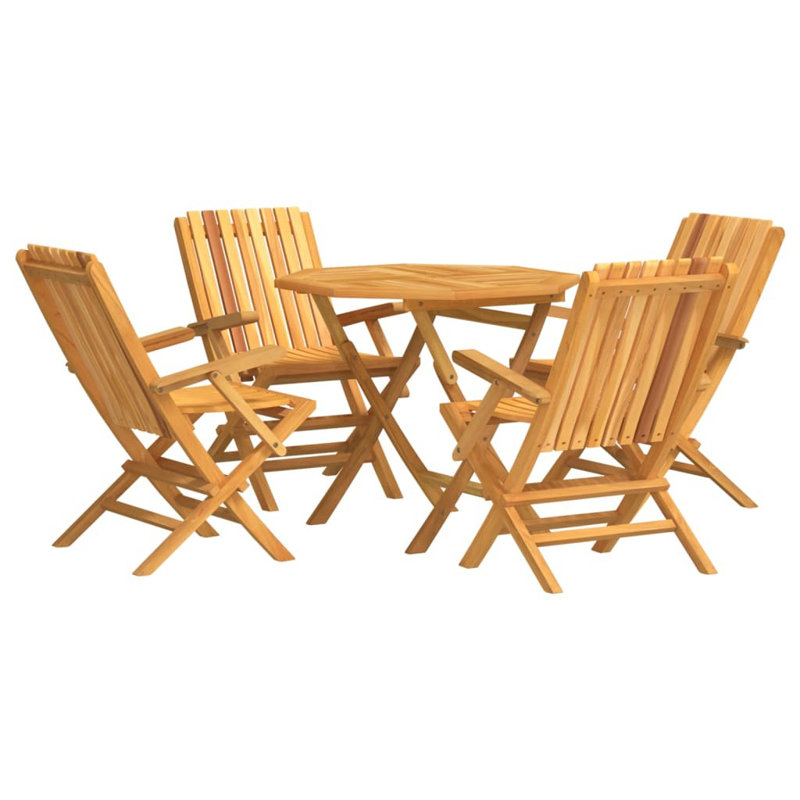 Holzer 4 - Person Teak Patio Dining Set with