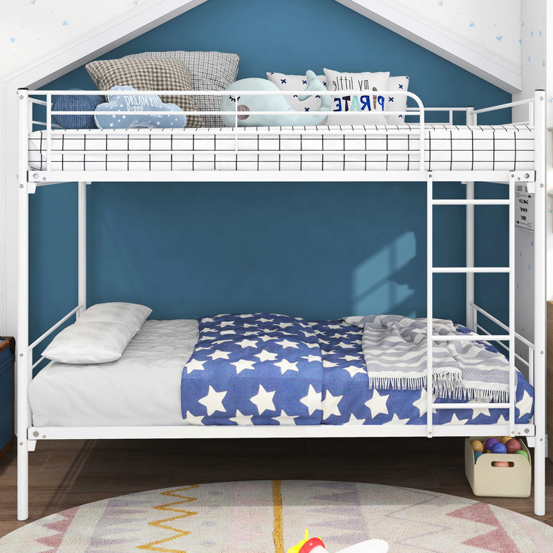 Lit superposé Twintwin avec structure en métal - blanc. Gain de place. Pas de bruit, sans bruit. Inclus. Sous le rangement pour les vêtements et stable efficace. Bruit, construction robuste. Accès. Extra