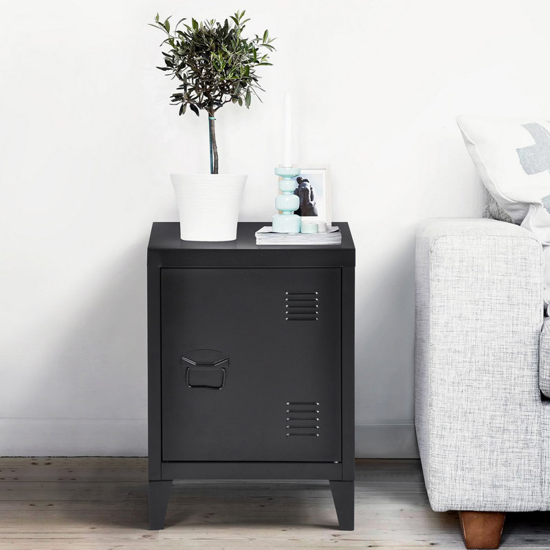 Steel 1 - Door Rectangle Accent Cabinet, Black