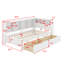 Lit de jour simple avec 2 tiroirs, tablette de rangement et ports de chargement USB - Lit simple peu encombrant pour les chambres modernes-794757203-794757202