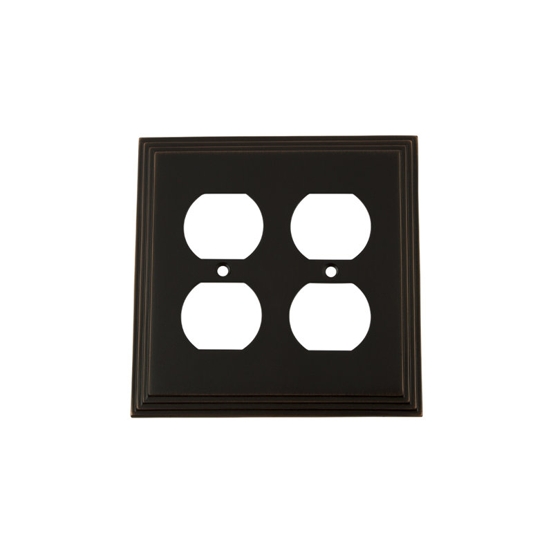 Deco 2-Gang Duplex Outlet Wall Plate, Timeless Bronze