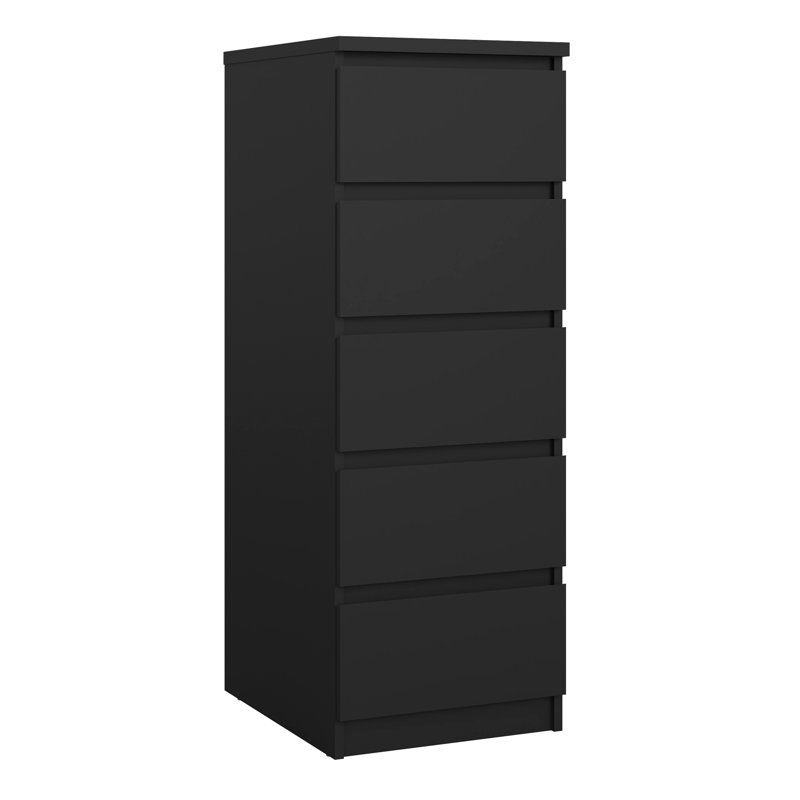 Caton 5 - Drawer Chest of Drawers, Matte Black