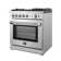 Lazio 30-inch Gas Range Stainless Steel, 5 Burners 70,000 BTU, 4.32 cu.ft. Convection Oven