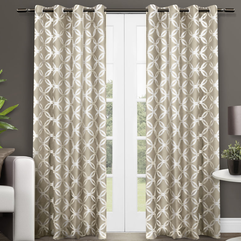 Paire de rideaux semi-transparents avec œillets, Naturel, l 54 po x L 96 po