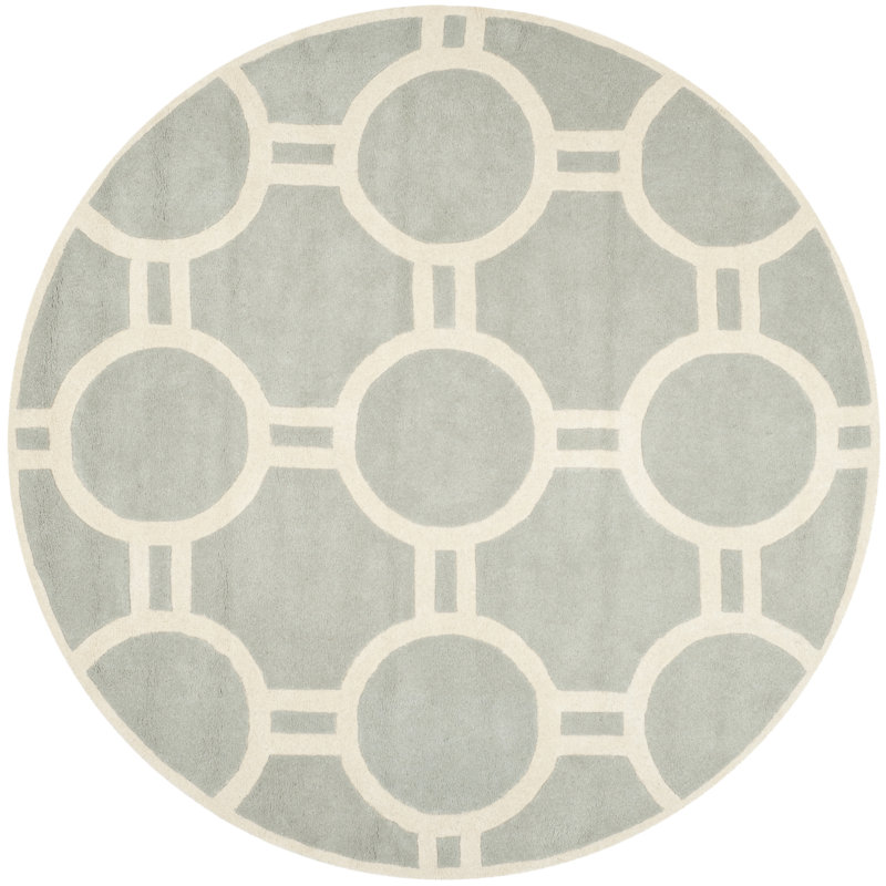 Teresita Hand Tufted Wool Geometric Rug, Round 7'