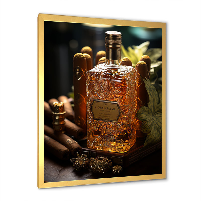 " Cuba Cigar Expression III ", Gold Single Picture Framed, 32" H x 16" W x 1" D