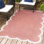 Tapis d'intérieur / extérieur festonné deux tons rose clair / crème Manado-1024928647