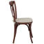 Chaise de bistro empilable à dossier croisé en bois avec coussin Aroust Series-1880886581-1980228609