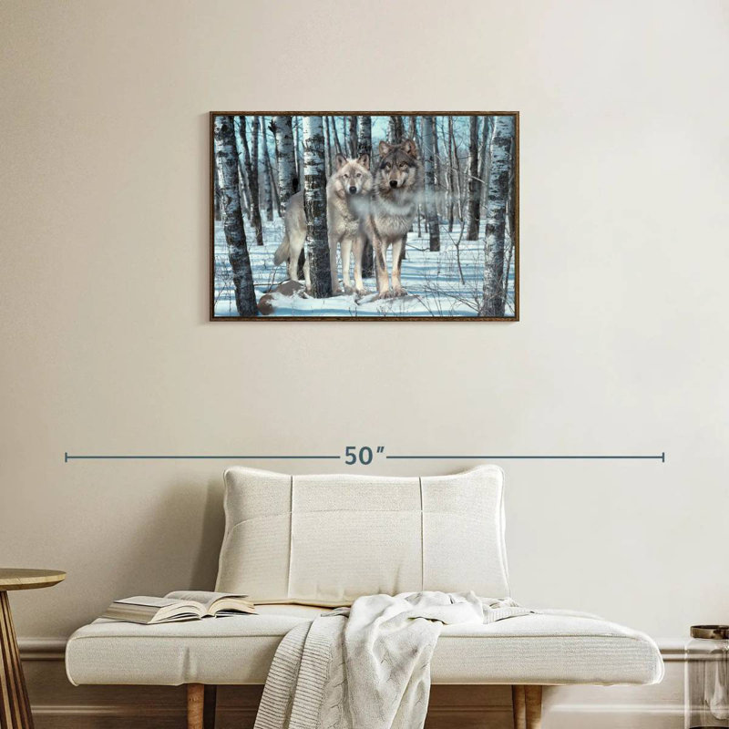 Ombres de neige, Cadre flottant noyer, 31 po x 21 po