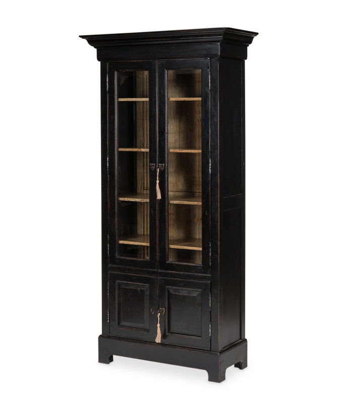 Ebony Black Adjustable Wood Traditional Bookcase